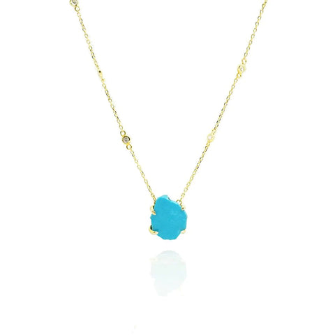 Gold Crystal Turquosie Necklace