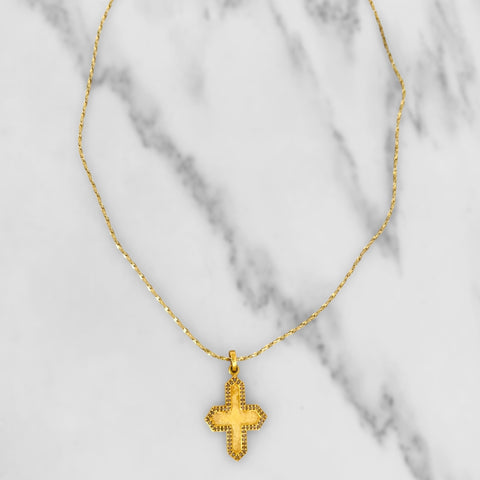 Gold Pave Cross Necklace