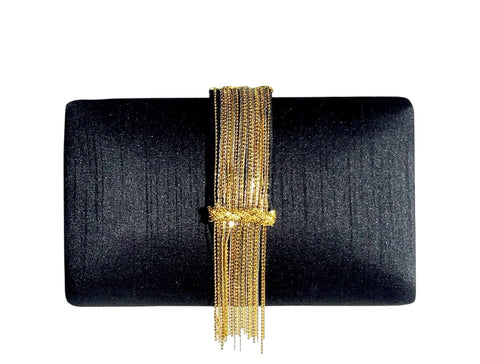 Noir Fringe Clutch