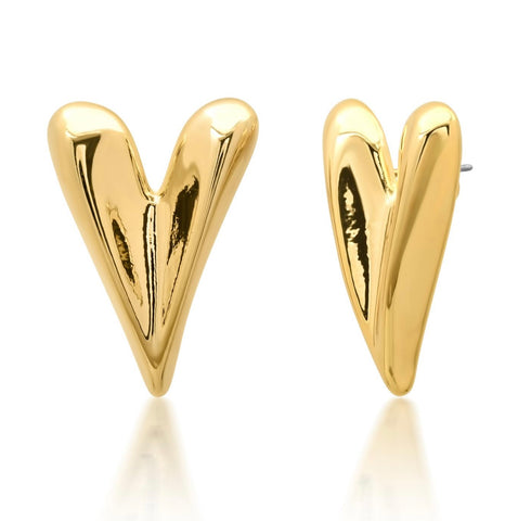 Gold Heart Studs