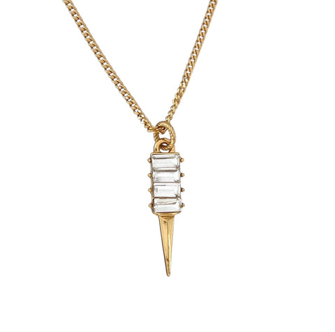 Gold Baguette Spike Necklace