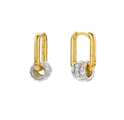 Mixed Metal Jazzy Rock Earrings