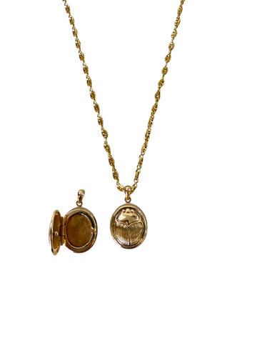 Scarab Locket Necklace