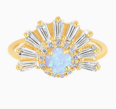 Opal Temptress Halo Ring