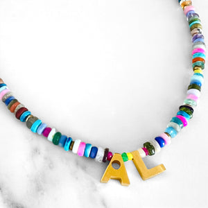 Multicolor Initial Necklace