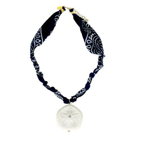 Navy Blue Sand Dollar Bandana