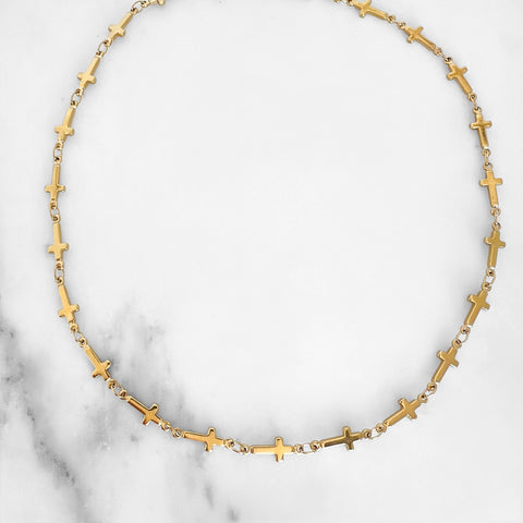 Gold Cross Choker