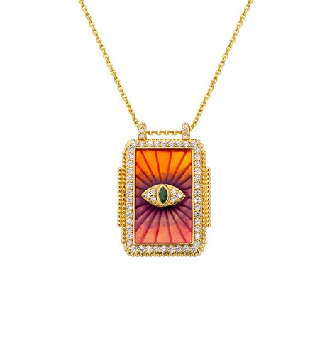 Pink Rainbow Eye Boheme Necklace