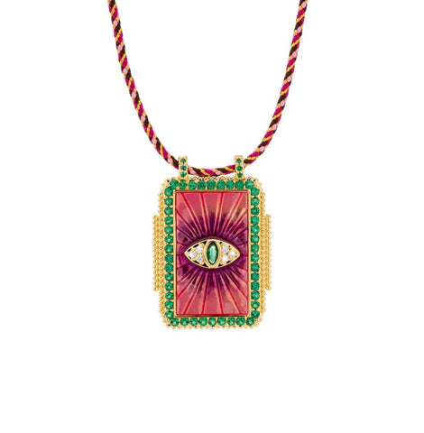Fuchsia Eye Boheme Necklace