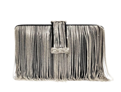 Black Silver Chunky Clutch