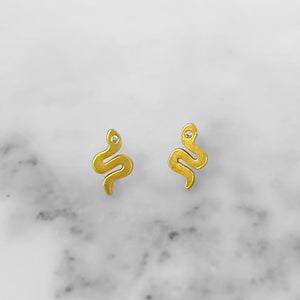 Matte Gold Snake Studs