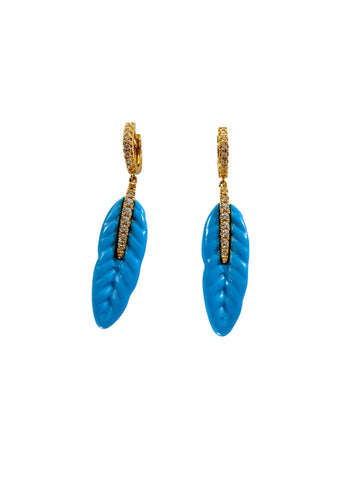 Turquoise Plume Earring