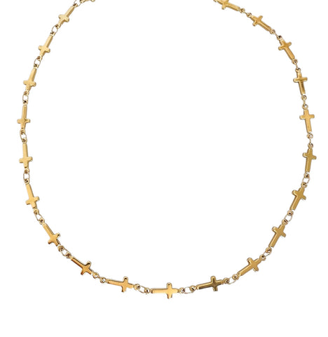 Gold Cross Choker