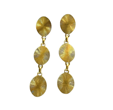 Gold Jane 3 Drop Earrings