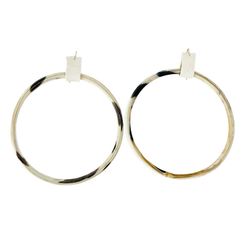 Light // White Horn Band Earrings