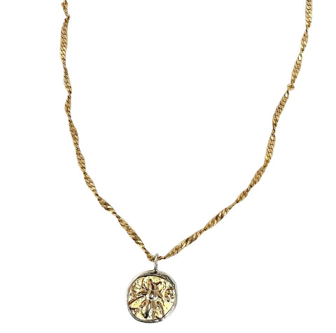 Gold Queen Bee Coin Necklace
