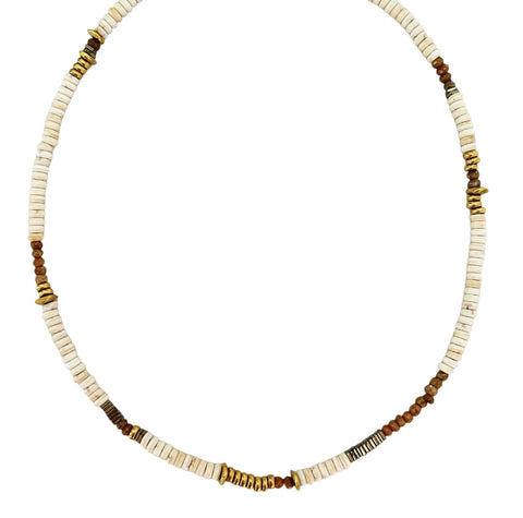 White Turquoise // Pyrite Necklace