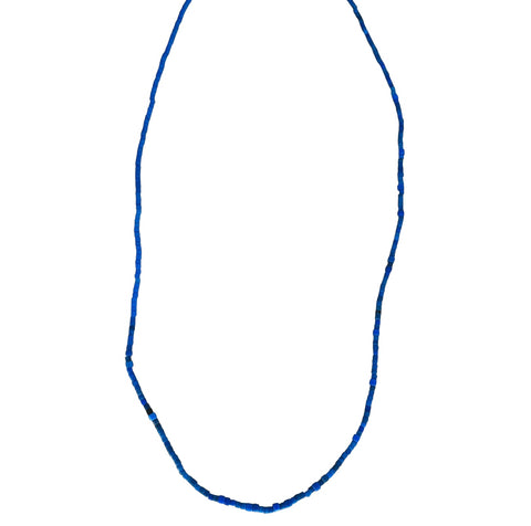 Long Blue Trade Bead Necklace