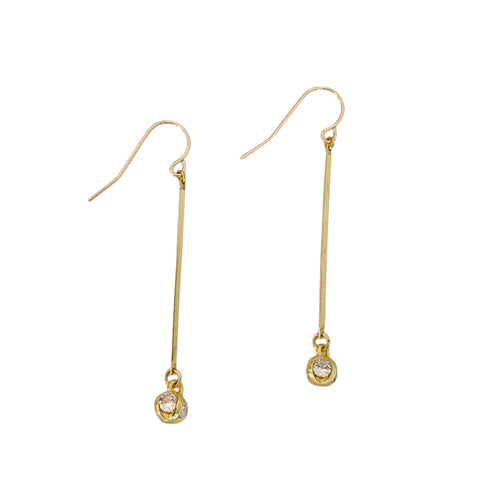 Gold Crystal Drop Earrings