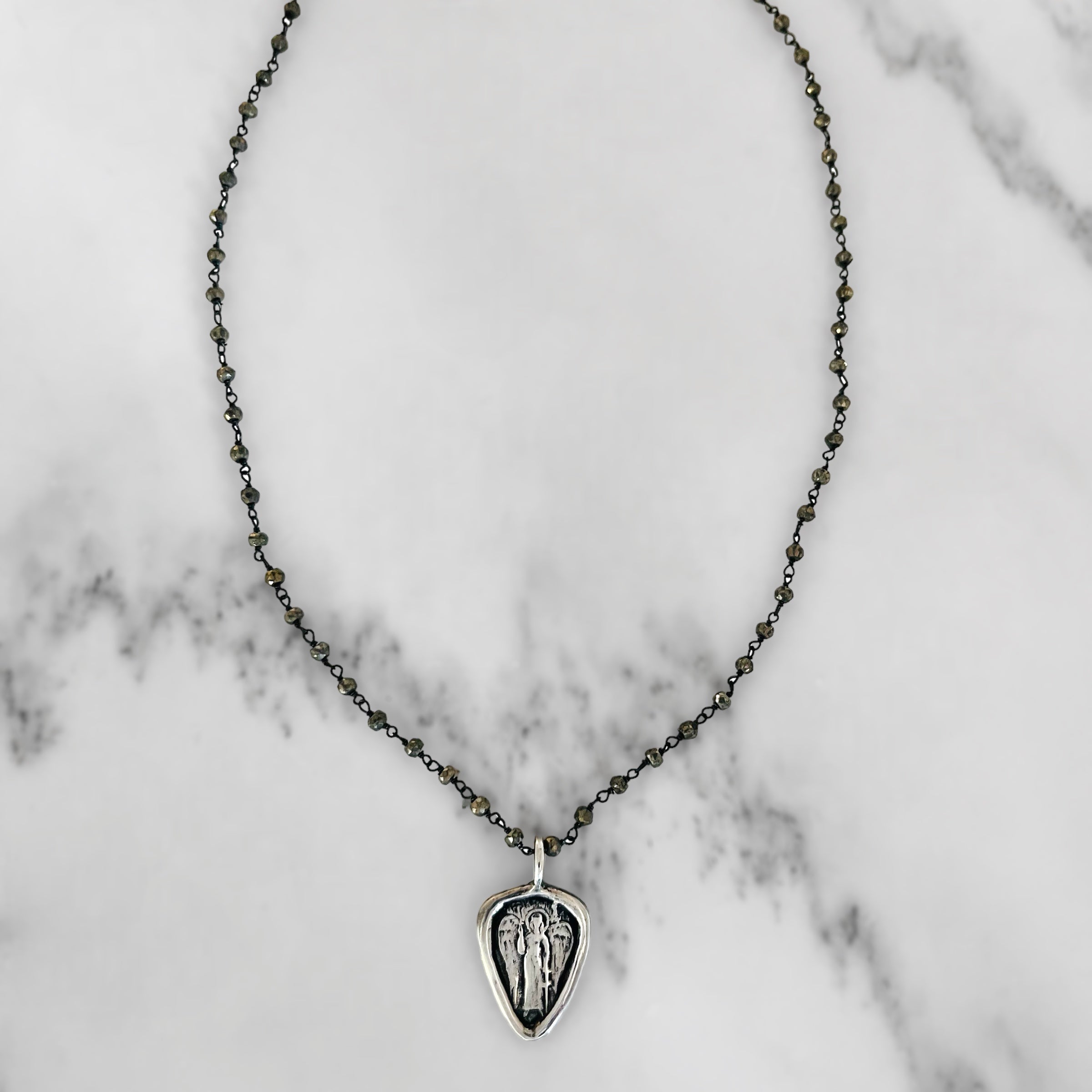 Pyrite Guardian Angel Necklace