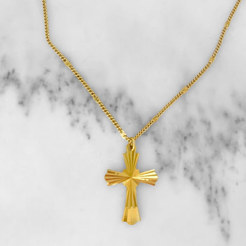 Gold Celeste Cross Necklace