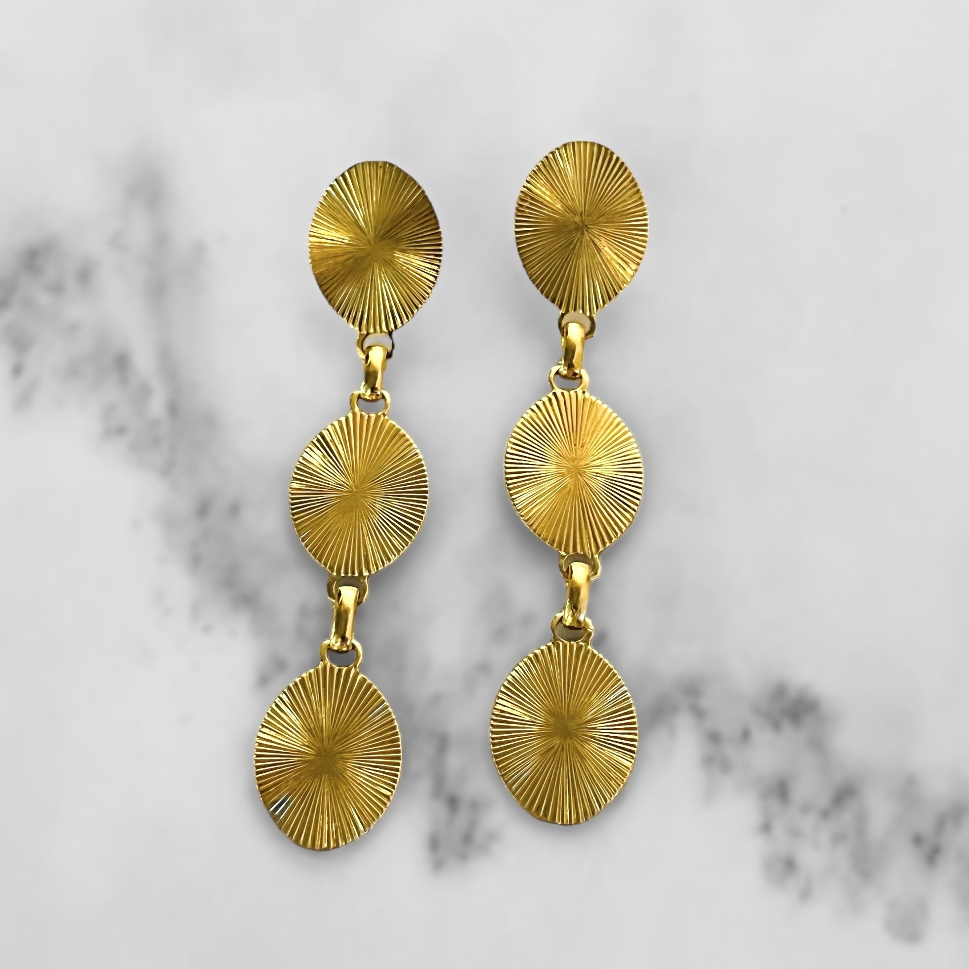Gold Jane 3 Drop Earrings