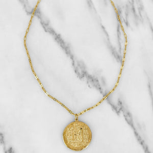 Gold Cato Coin Necklace