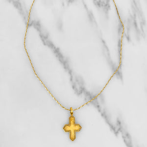 Gold Pave Cross Necklace