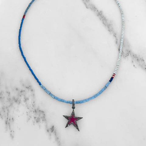 Periwinkle Pave Star Choker