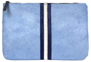 Parker & Hyde // Baby Blue & Navy Stripe Clutch