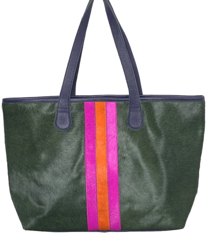 Parker & Hyde // Forest Green and Pink Tote