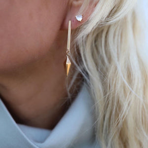 Gold Post + Spike Earrings