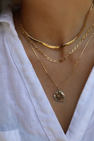 Dainty Mixed Metal Coin Necklace