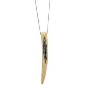 Long Silver Tusk Necklace