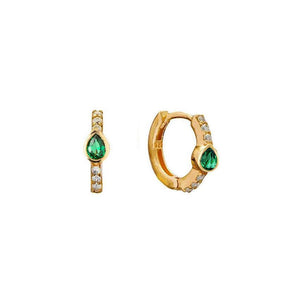 Gold Emerald Huggies