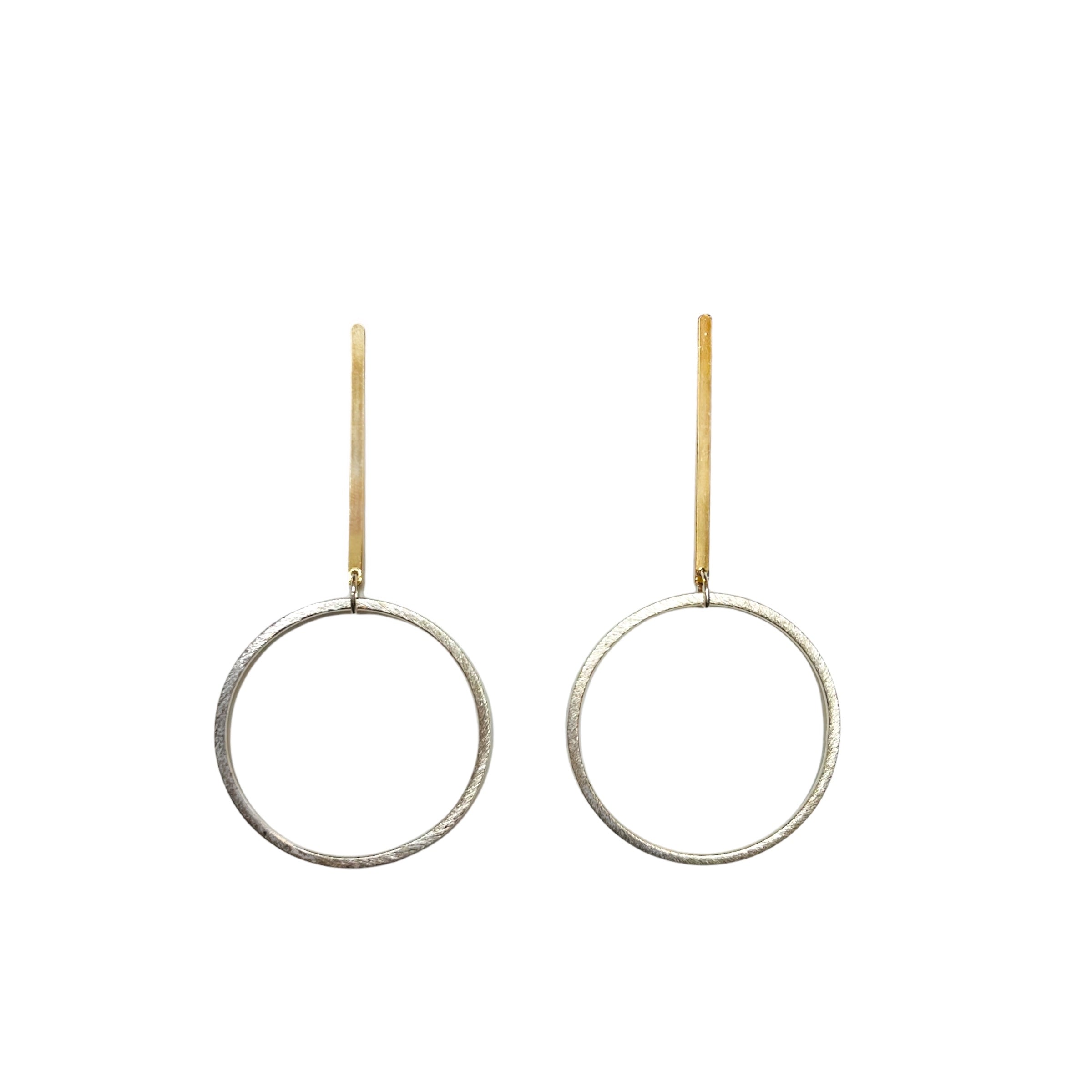 Small Mixed Metal Post Hoop Earrings – SHALLA WISTA STUDIO
