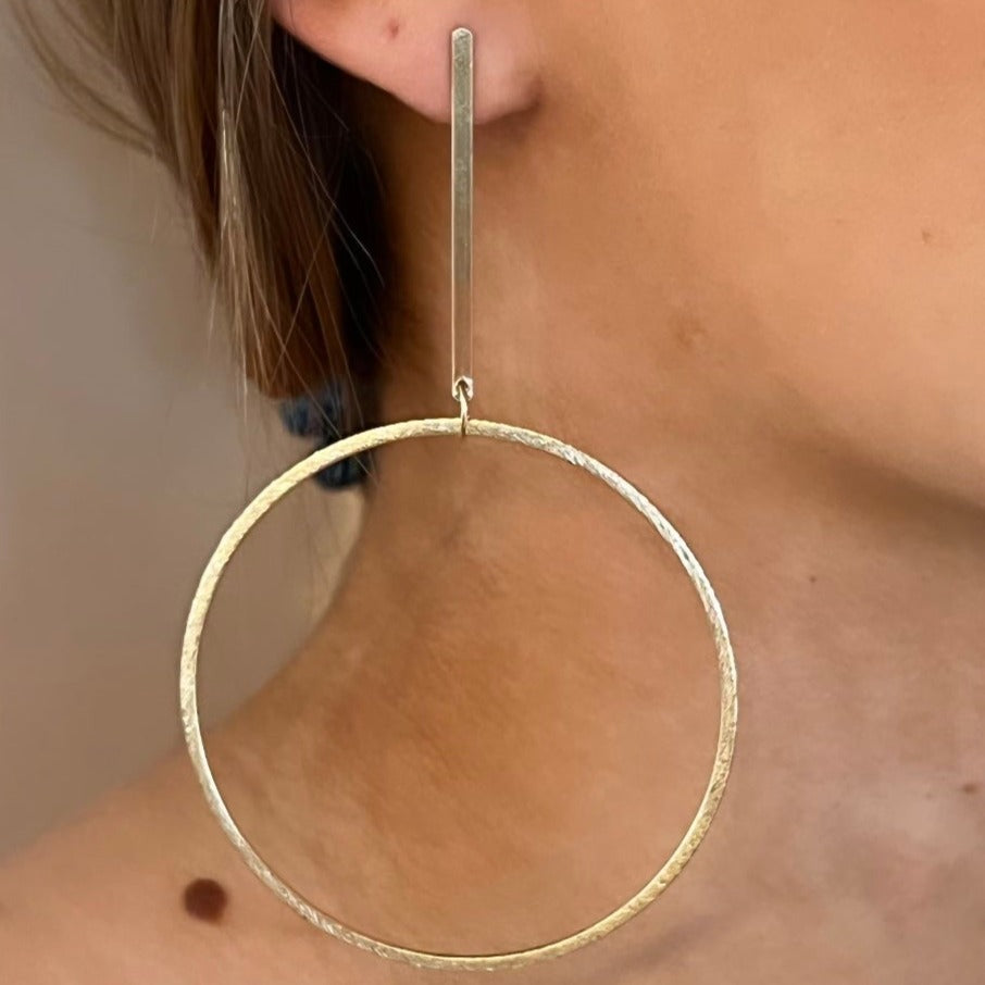 Large Gold Post + Hoop Earrings