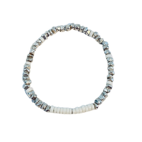 Silver // White Turquoise Bracelet
