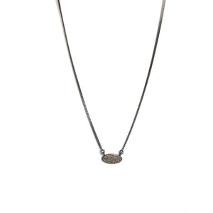 Pave Diamond Oval Necklace