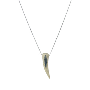 Short Silver Tusk Necklace