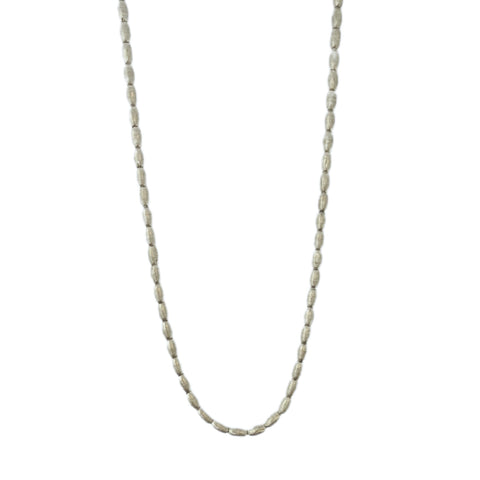 Silver Skinny Trade Bead Necklace