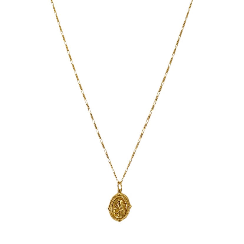 Best Selling Gold Madonna and Child Coin Necklace
