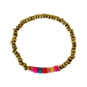Gold Nugget // Multi-Color Coco Bracelet