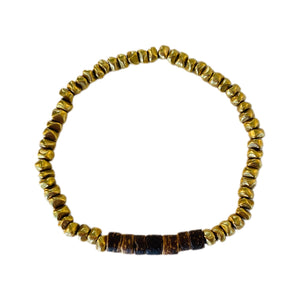 Gold Nugget // Brown Coco Bracelet