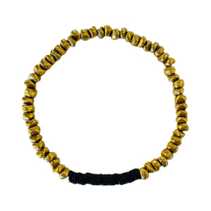 Gold Nugget // Black Heshi Bracelet