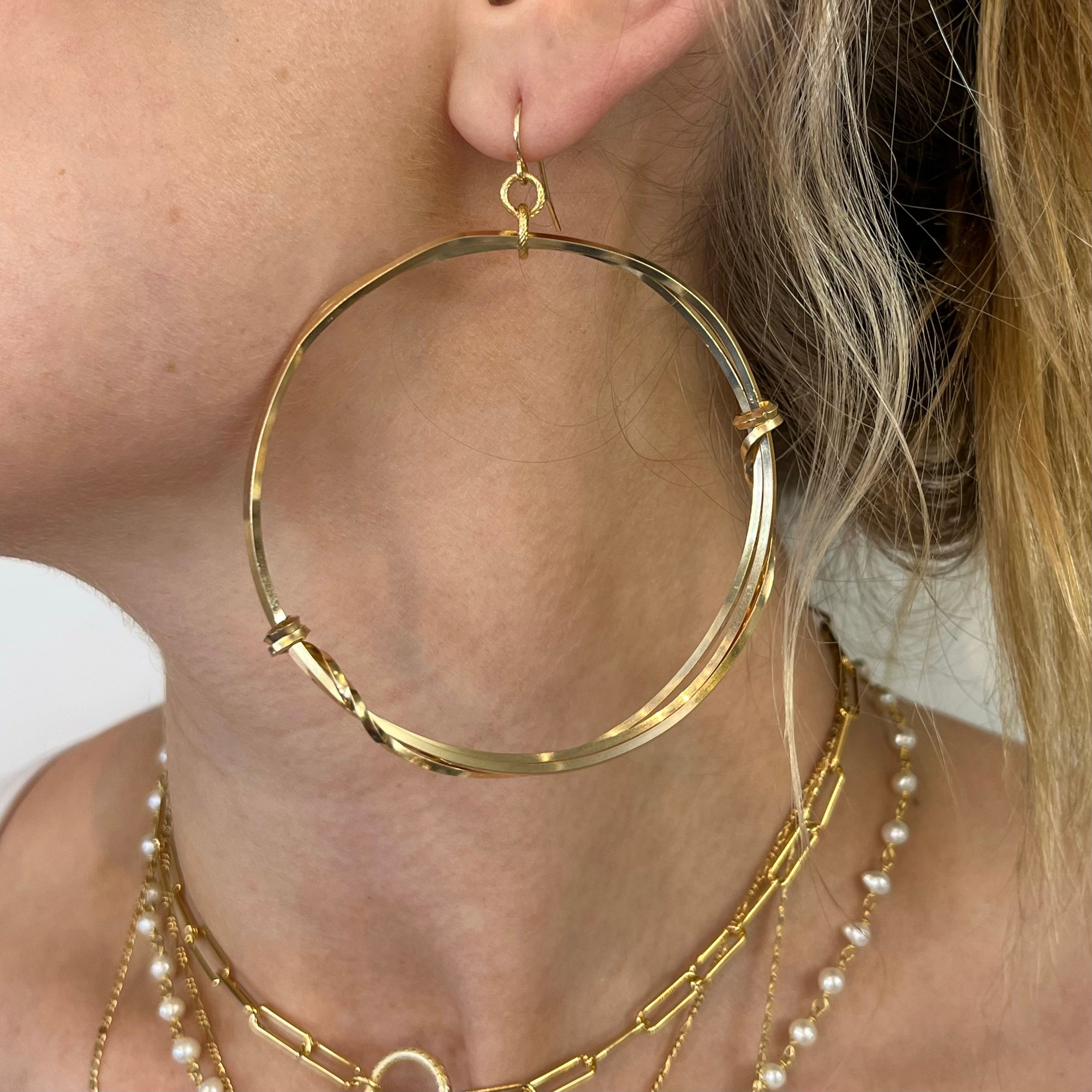 Gold Faceted Kaylee Earrings
