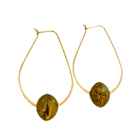 Gold Kidney // Bead Earring
