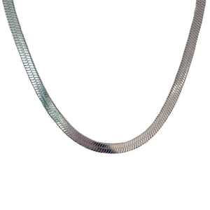 Thick Silver Herringbone Choker