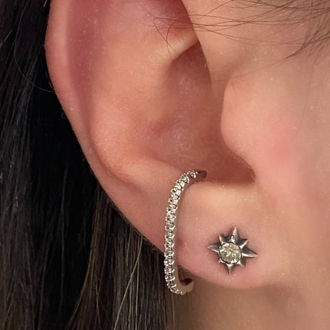 Silver Crystal Star Studs