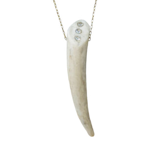 Triple Crystal Tusk Necklace